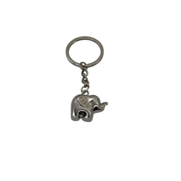 Metallic Elephant Keychain With Silver Tone Finish & Functional Compact Design - Picture 7 of 7